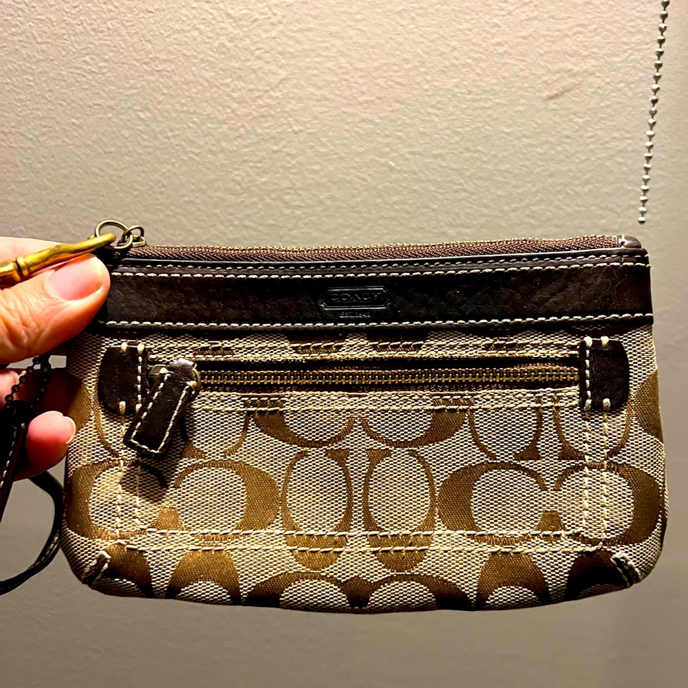 Coach monogram wristlet